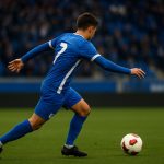 Jarne Steuckers van KRC Genk in actie tijdens een wedstrijdmoment