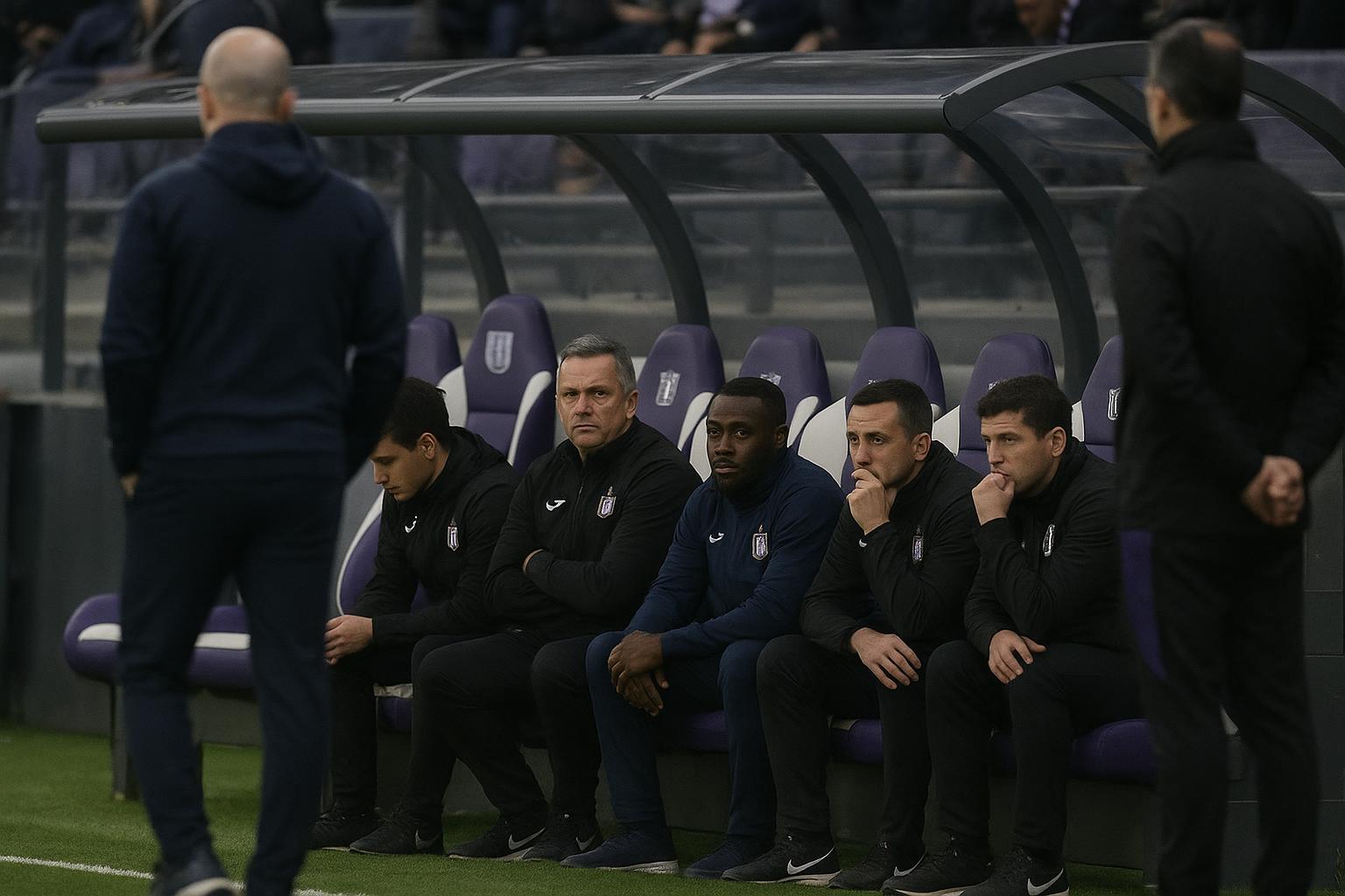 Sfeerbeeld aan de zijlijn in het Lotto Park bij RSC Anderlecht