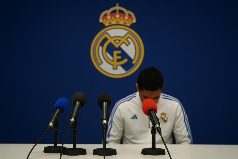 Florentino Pérez tijdens een persmoment rond Real Madrid