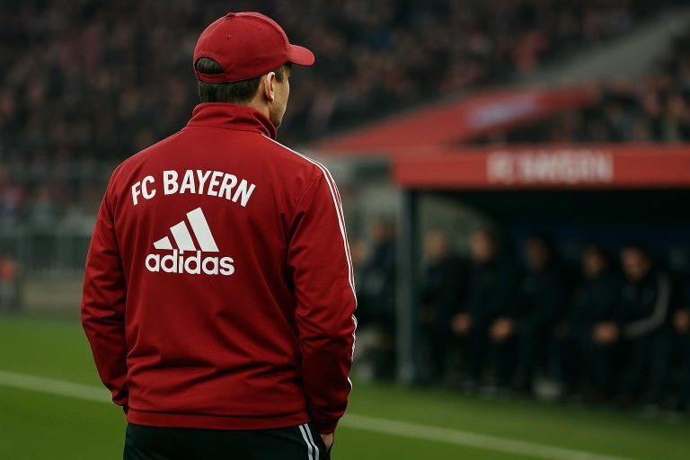 Vincent Kompany aan de zijlijn bij Bayern München