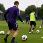Spelers van RSC Anderlecht op training in aanloop naar de bekerwedstrijd, zonder herkenbare gezichten