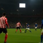 Sfeershot in een Belgisch stadion tijdens een spannende wedstrijd in de Jupiler Pro League