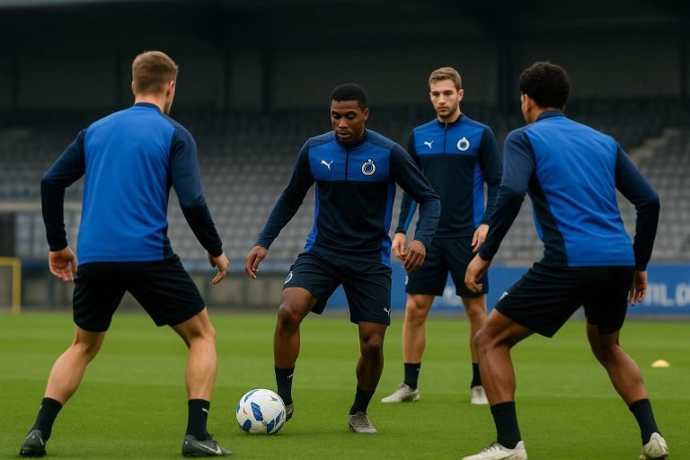 Spelers van Club Brugge tijdens een trainingsmoment in aanloop naar de zomermercato