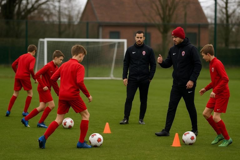 Sfeerbeeld van de jeugdopleiding van Royal Antwerp FC op de Bosuil