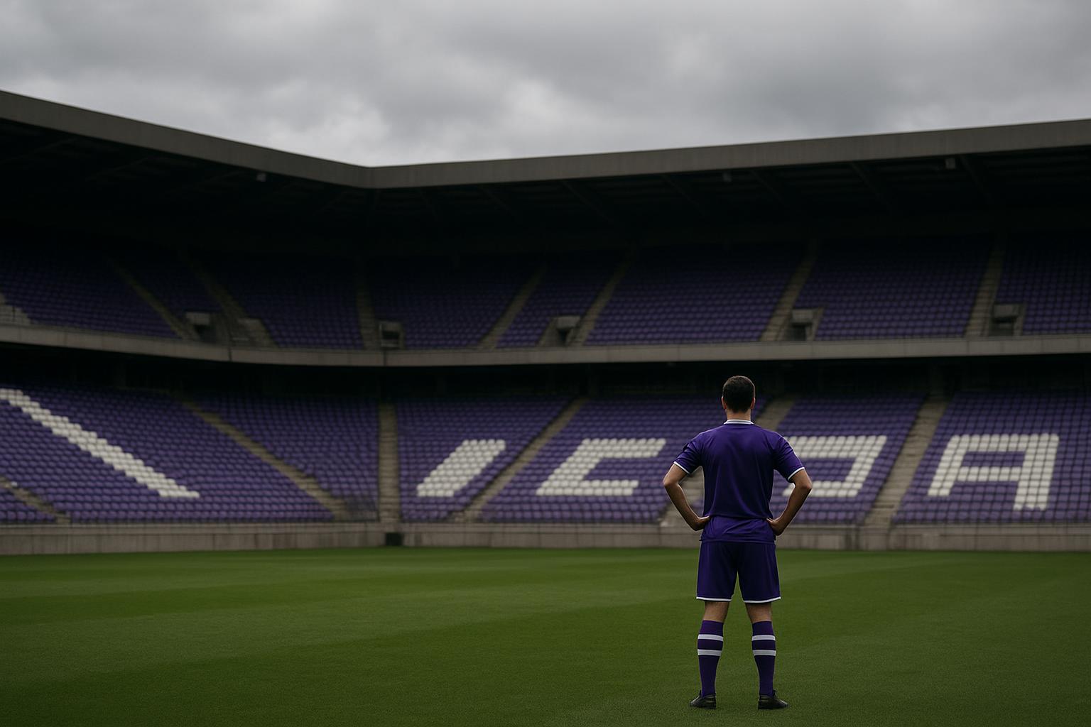 Sfeerbeeld in en rond het stadion van RSC Anderlecht tijdens een periode van onrust.