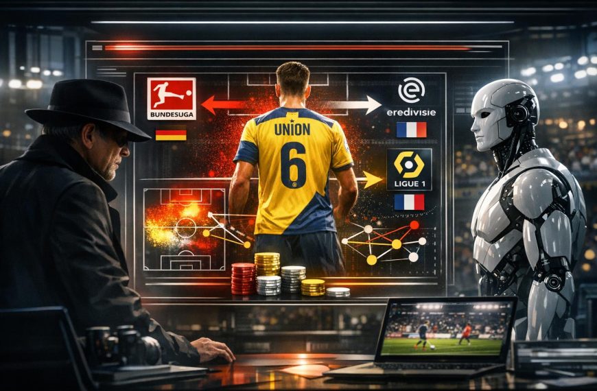 Scoutingvisual rond de nummer 6: heatmap, passinglijnen en notities over controle en pressingbestendigheid.