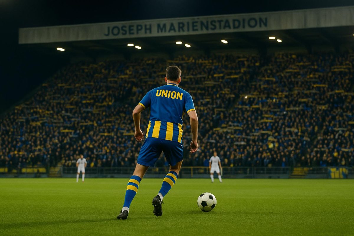 Sfeerbeeld in het Joseph Mariënstadion van Union SG tijdens een thuiswedstrijd