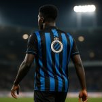 Raphael Onyedika van Club Brugge tijdens een wedstrijd in stadioncontext