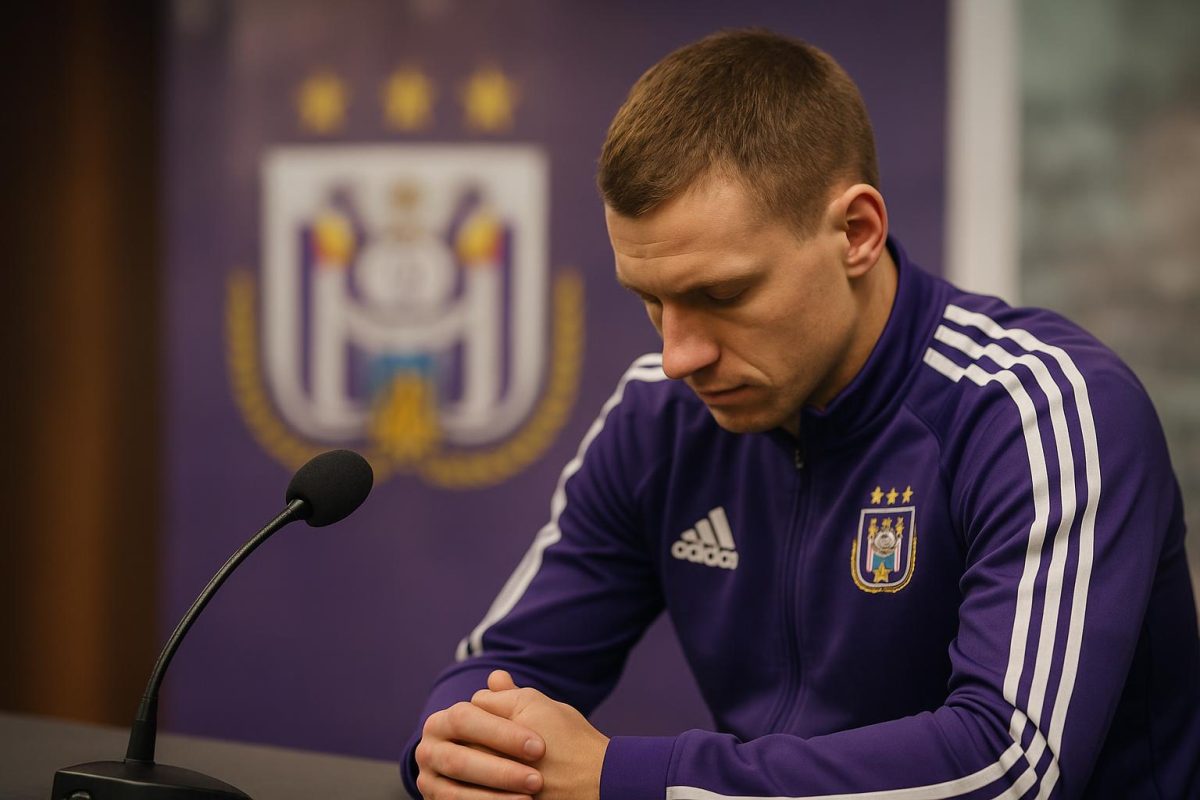 Sfeervol beeld rond RSC Anderlecht met focus op de spanning voor een belangrijke returnmatch