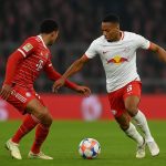 Actiebeeld uit Bayern München tegen RB Leipzig in de Duitse beker