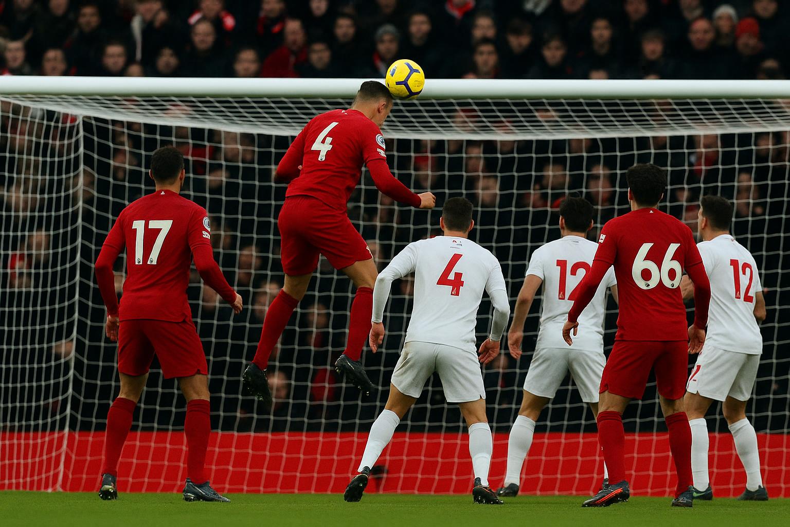 Virgil van Dijk viert zijn kopbaldoelpunt voor Liverpool op het veld van Sunderland
