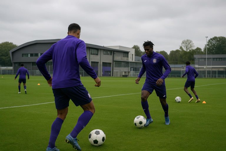 Zicht op het jeugdcomplex van RSC Anderlecht op Neerpede