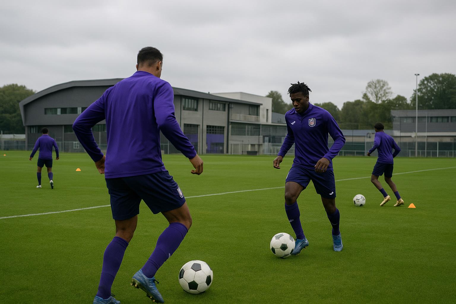 Zicht op het jeugdcomplex van RSC Anderlecht op Neerpede