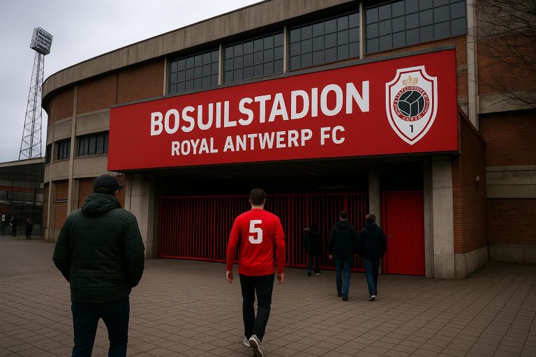 Sfeerbeeld aan het Bosuilstadion van Royal Antwerp FC