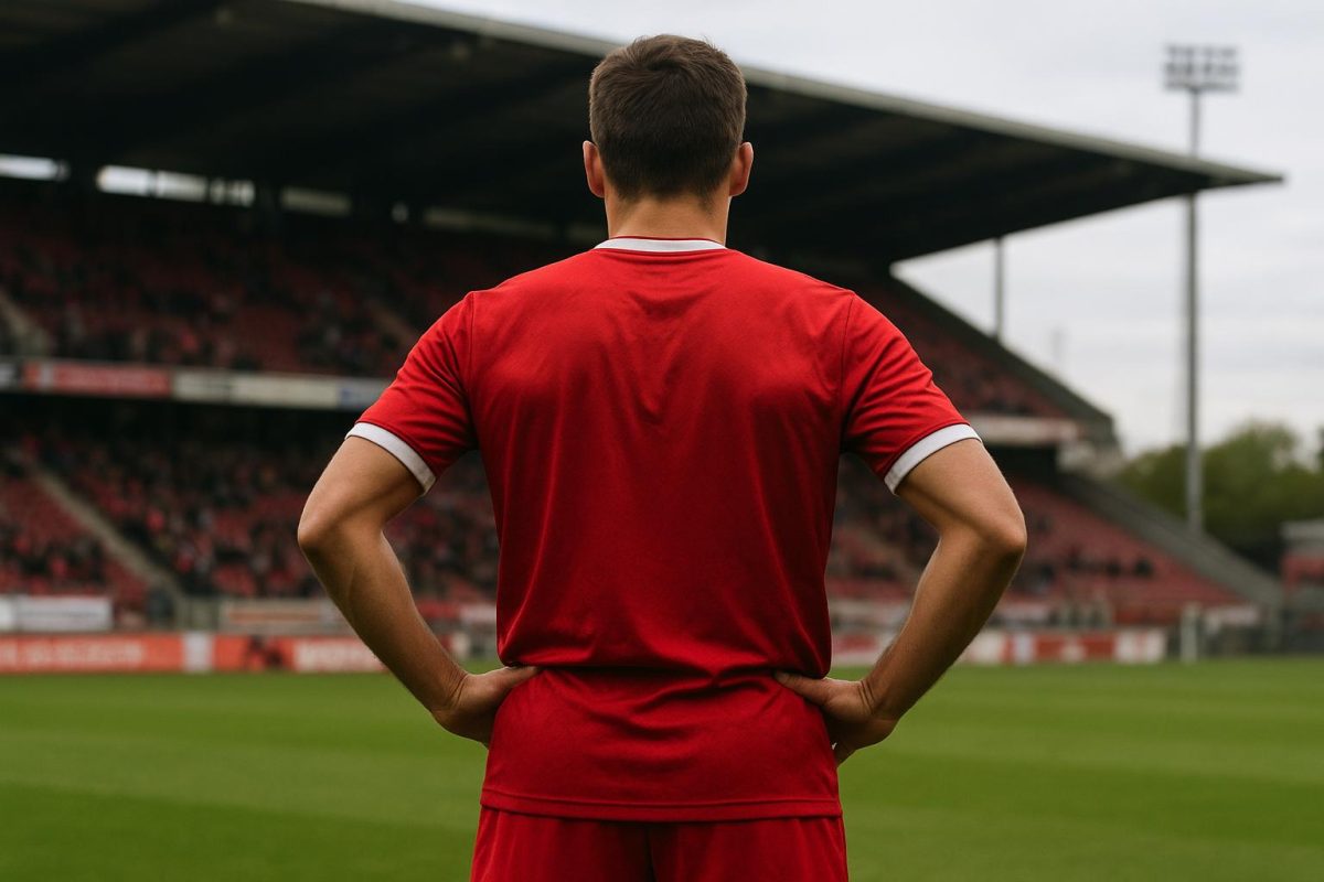 Anthony Valencia van Royal Antwerp FC in een stadioncontext zonder herkenbare gezichten