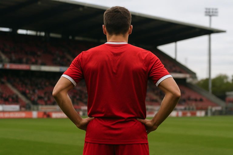 Anthony Valencia van Royal Antwerp FC in een stadioncontext zonder herkenbare gezichten