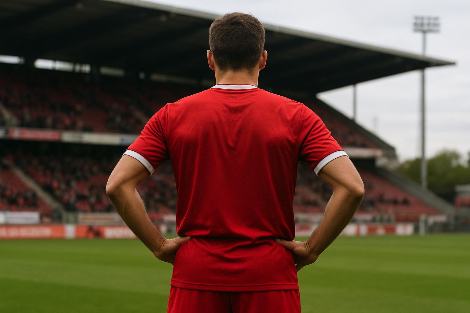 Anthony Valencia van Royal Antwerp FC in een stadioncontext zonder herkenbare gezichten