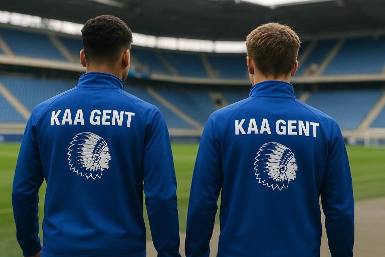 Spelers van Jong KAA Gent op training na een transferaankondiging