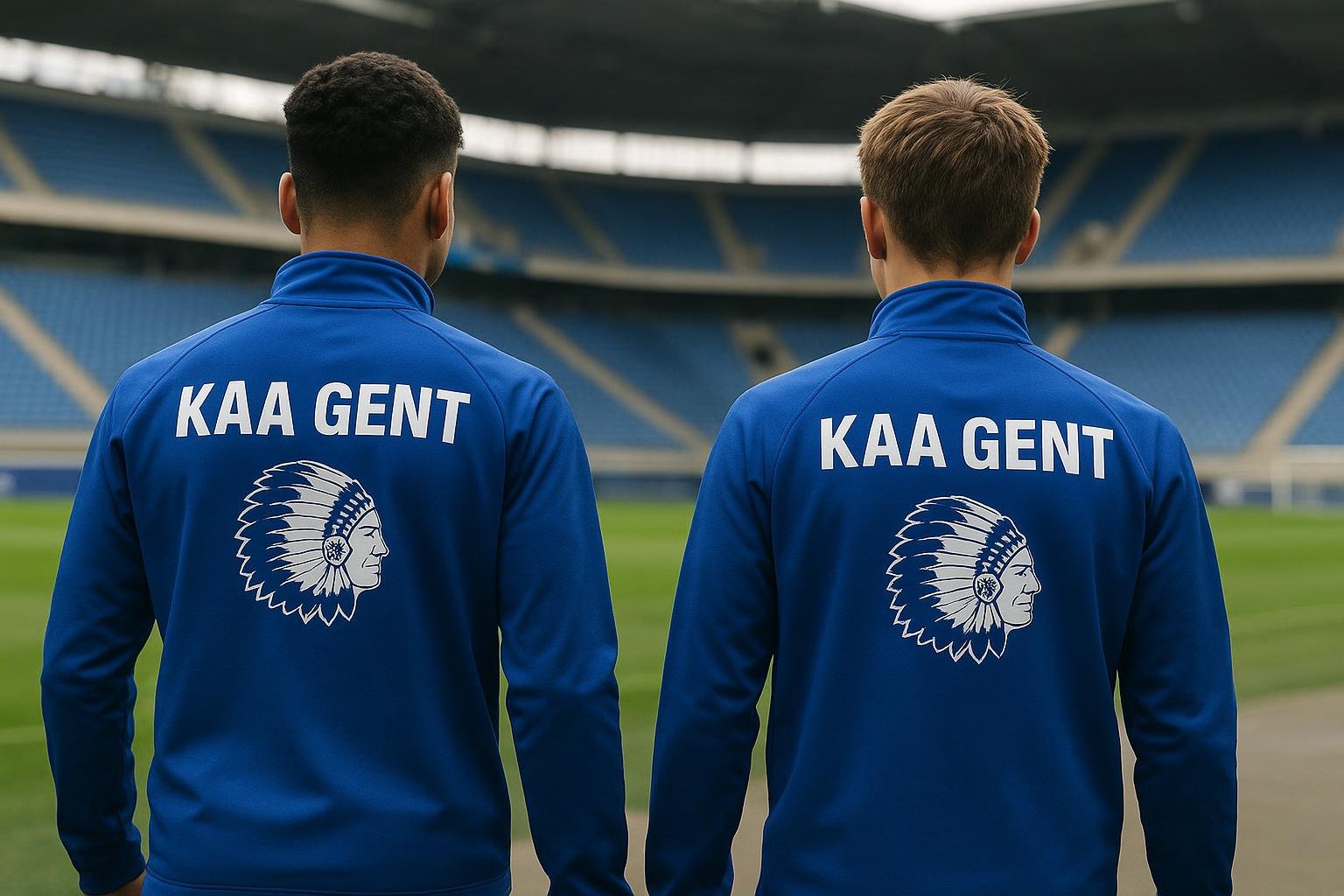 Spelers van Jong KAA Gent op training na een transferaankondiging