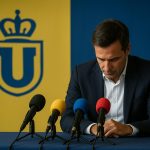 Alex Muzio, voorzitter van Union, tijdens een persmoment