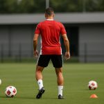 Kasper Dolberg op een Ajax-training, gefotografeerd zonder herkenbare gezichten