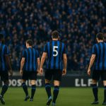 Spelers van Club Brugge vieren een doelpunt in het stadion