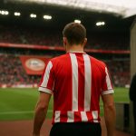 Sfeerbeeld rond een transfercontext met PSV als achtergrond, zonder herkenbare gezichten
