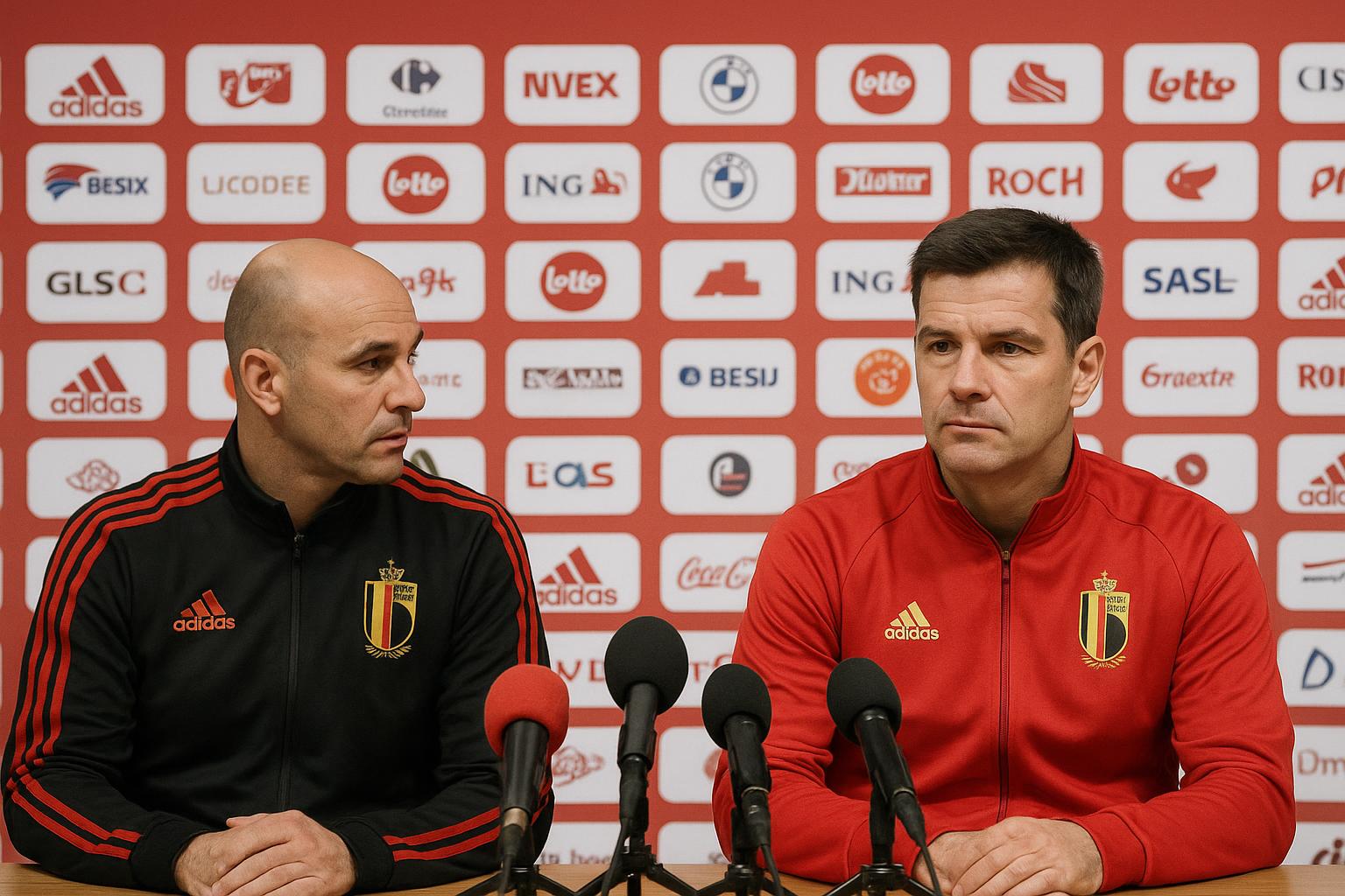 Vincent Mannaert en Rudi Garcia bij een moment rond de Rode Duivels in Brussel