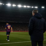 Hansi Flick langs de zijlijn tijdens Atlético Madrid tegen FC Barcelona in het Estadio Metropolitano