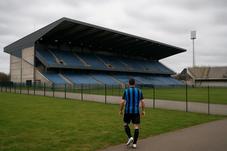 Sfeerbeeld van het Jan Breydelstadion in Brugge bij daglicht