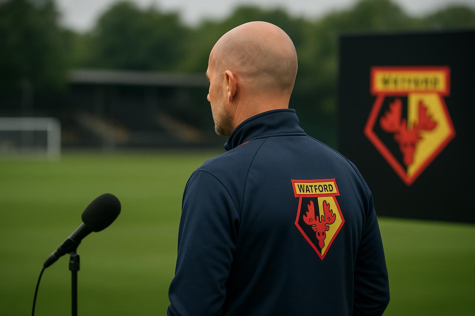 Edward Still als coach van Watford langs het trainingsveld