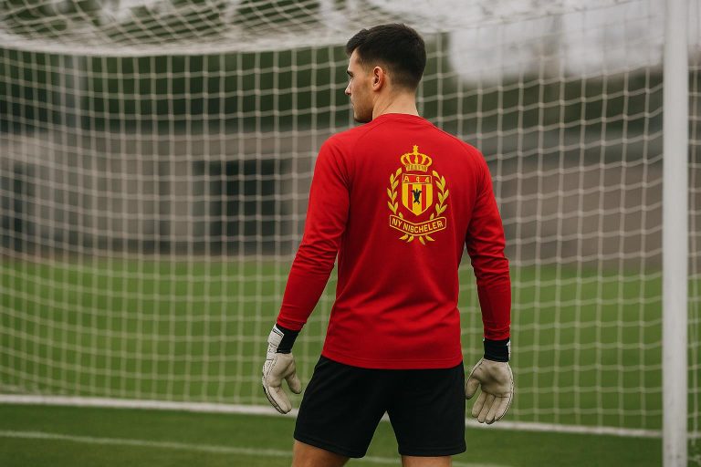 Nacho Miras van KV Mechelen op training met keepershandschoenen