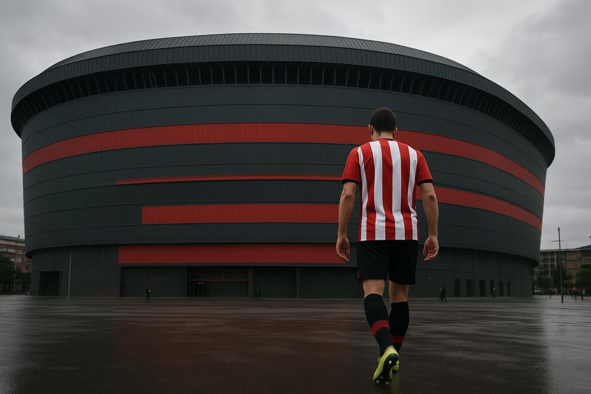 Zicht op het stadion van Athletic Bilbao in San Mamés