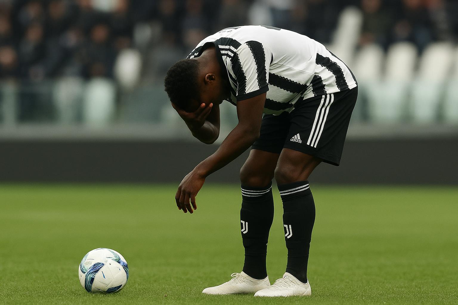 Loïs Openda in Juventus-tenue tijdens een wedstrijdmoment