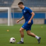 Aimé Omgba van KAA Gent tijdens een training op het oefencomplex