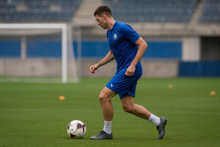 Aimé Omgba van KAA Gent tijdens een training op het oefencomplex