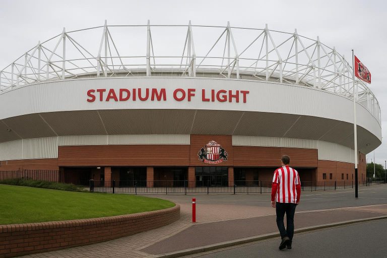 Sfeerbeeld rond het Stadium of Light van Sunderland zonder herkenbare gezichten