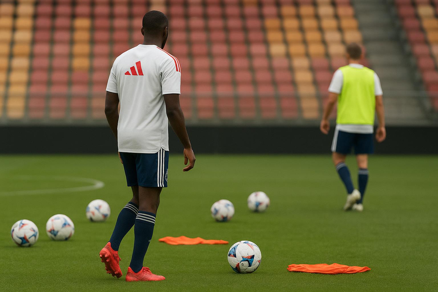 Trainingbeeld bij Ajax met focus op contractgesprekken rond Jorthy Mokio