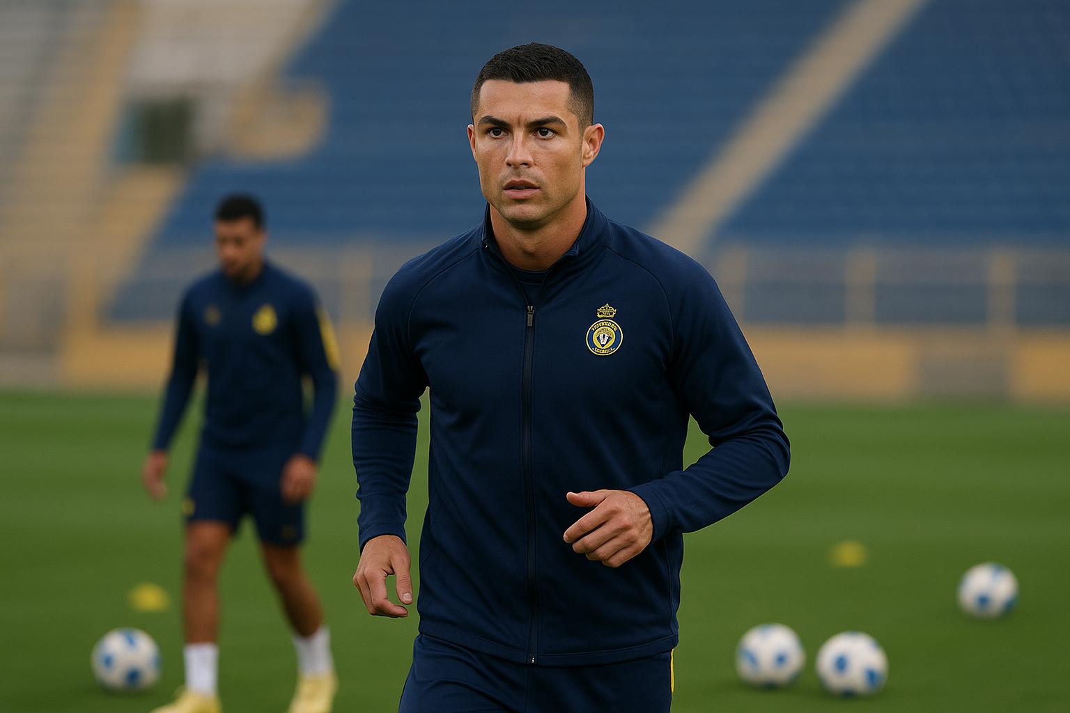 Spelers van Al Nassr op training in Saudi-Arabië, met focus op de ploeg in aanloop naar de match