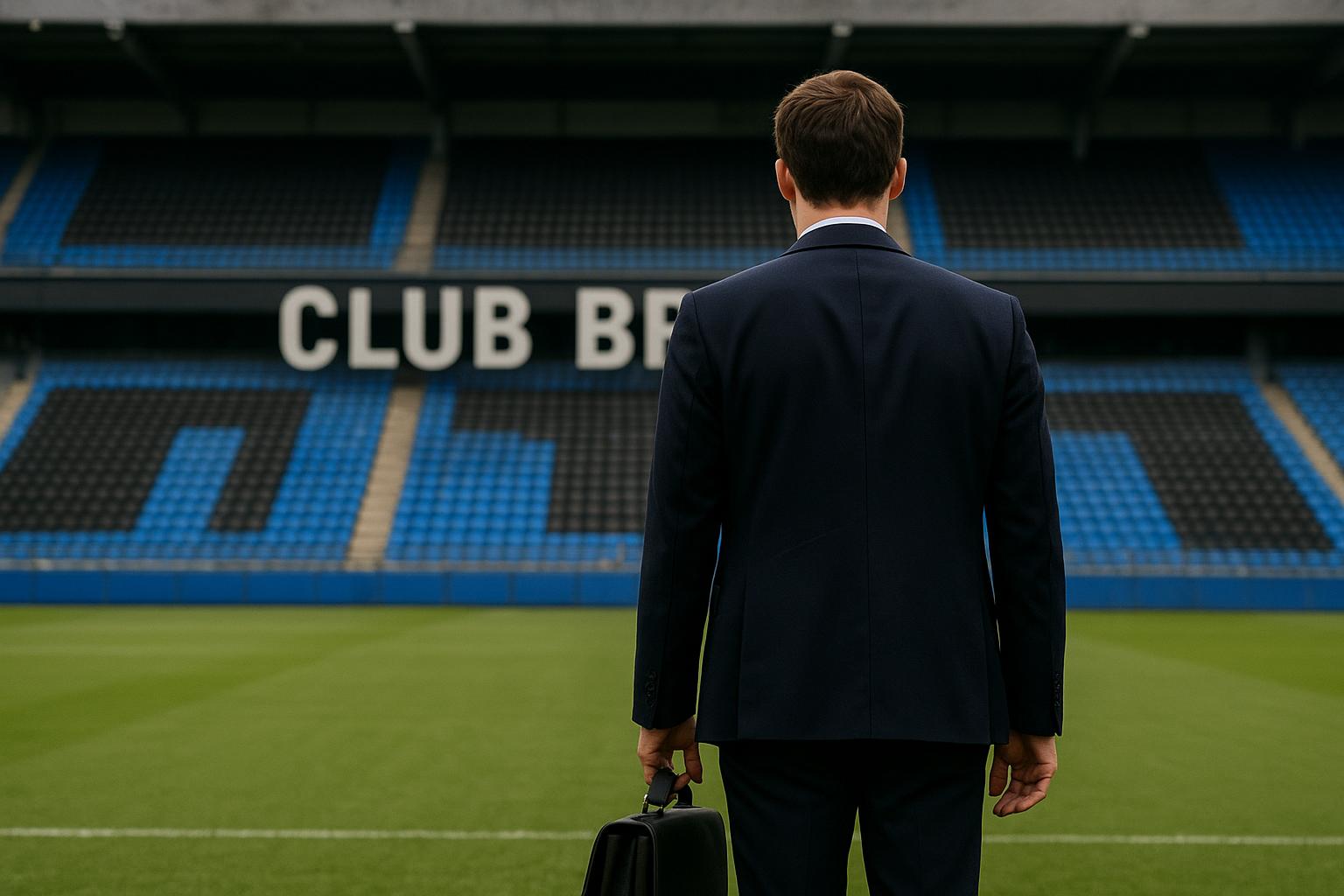 Dévy Rigaux van Club Brugge in een stadionomgeving