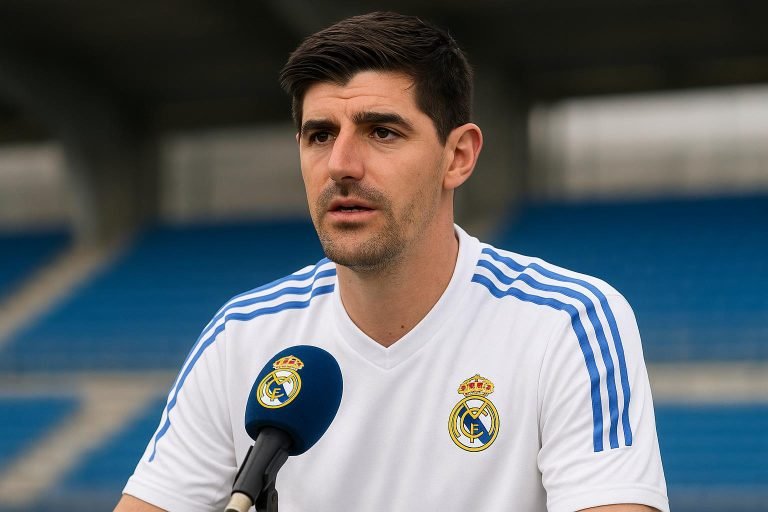 Thibaut Courtois in actie als doelman van Real Madrid