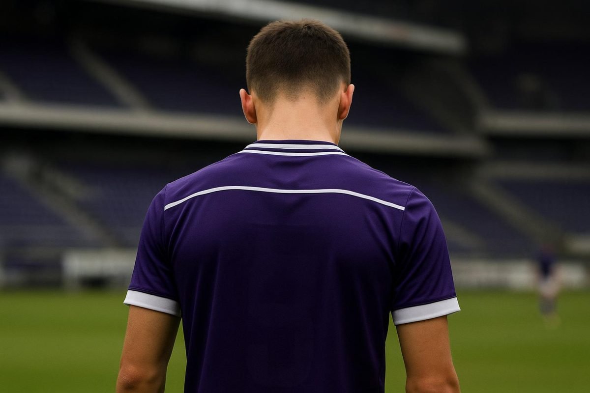 Nathan De Cat van RSC Anderlecht in actie tijdens een wedstrijd