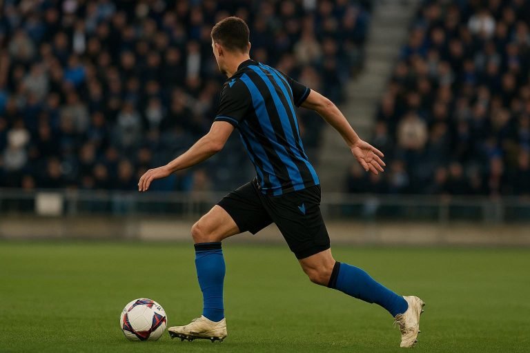 Hans Vanaken van Club Brugge in actie op het veld