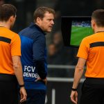 Hayk Milkon, trainer van FCV Dender, reageert geëmotioneerd langs de zijlijn.