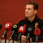Roberto Martinez tijdens een persmoment als bondscoach