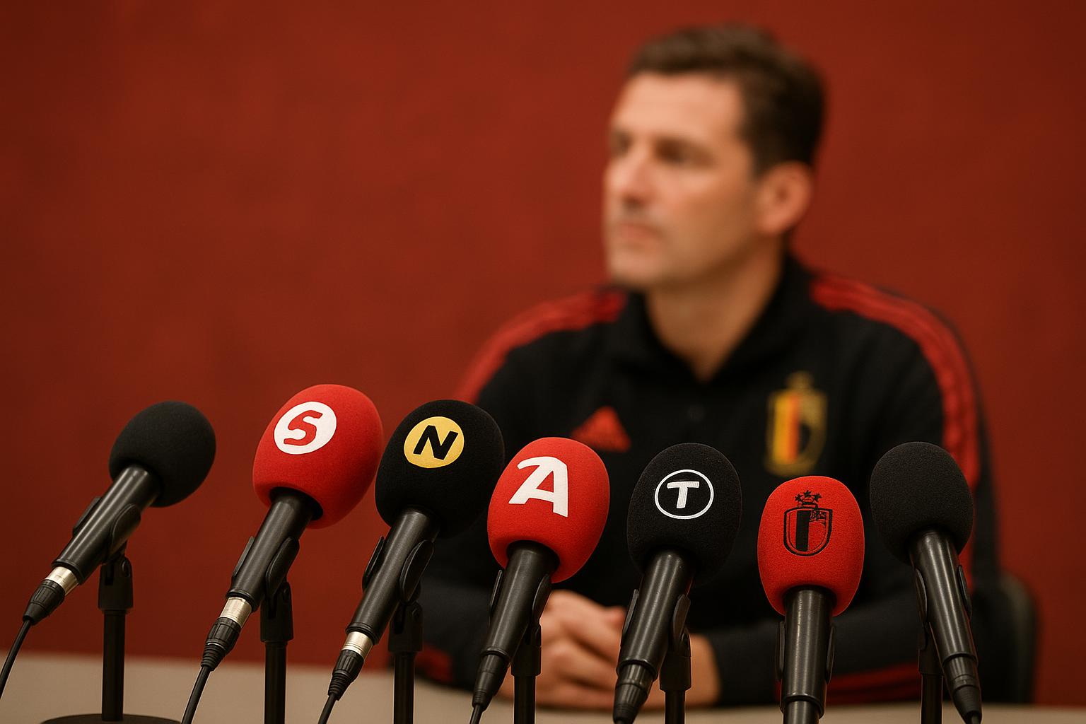 Roberto Martinez tijdens een persmoment als bondscoach
