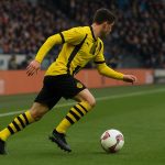 Julian Ryerson van Borussia Dortmund in wedstrijdactie