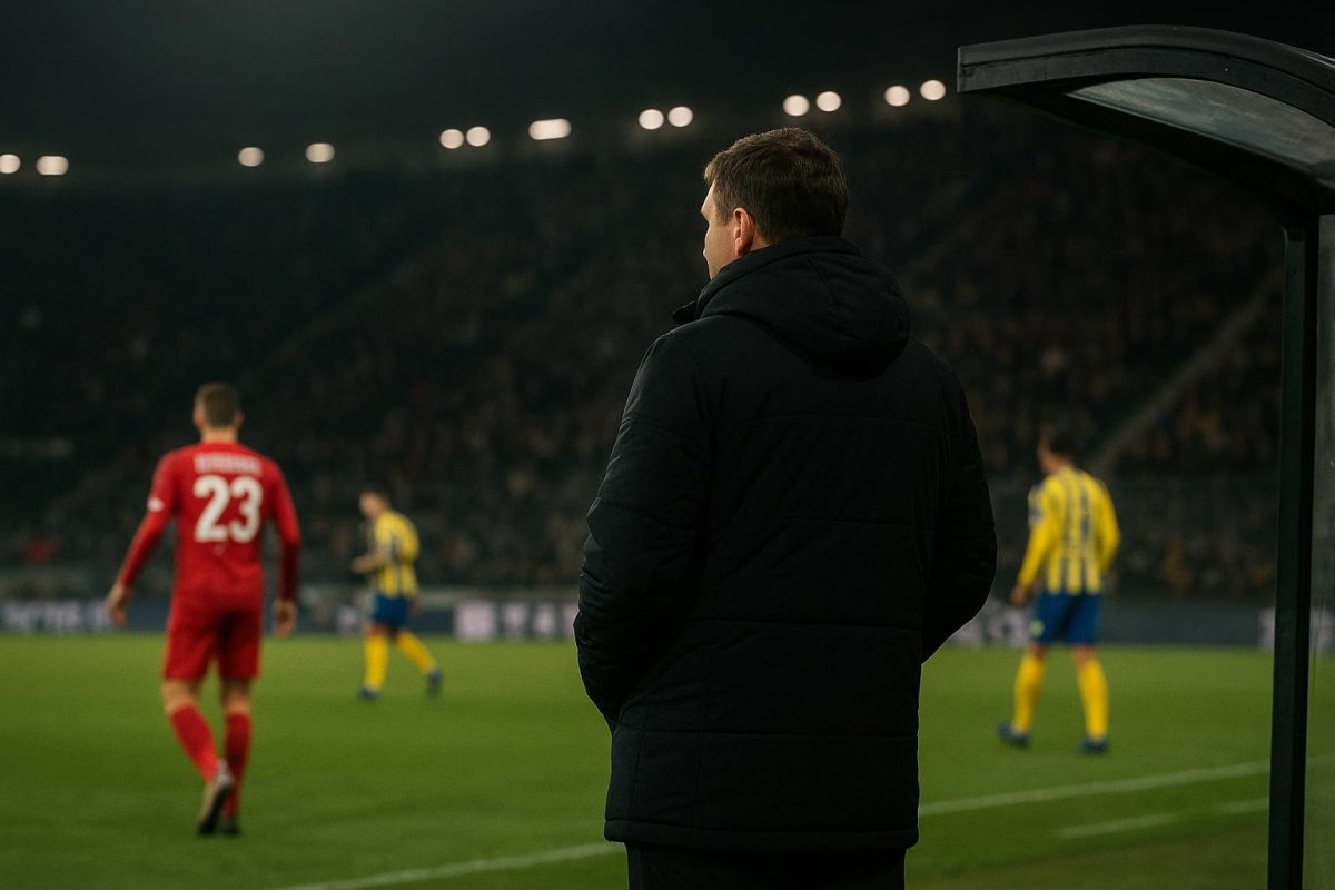 David Hubert langs de zijlijn tijdens Standard-Union SG in de Jupiler Pro League