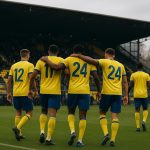 Spelers van KVC Westerlo vieren een doelpunt