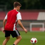 Rayane Bounida in Ajax-trainingscontext zonder herkenbare gezichten
